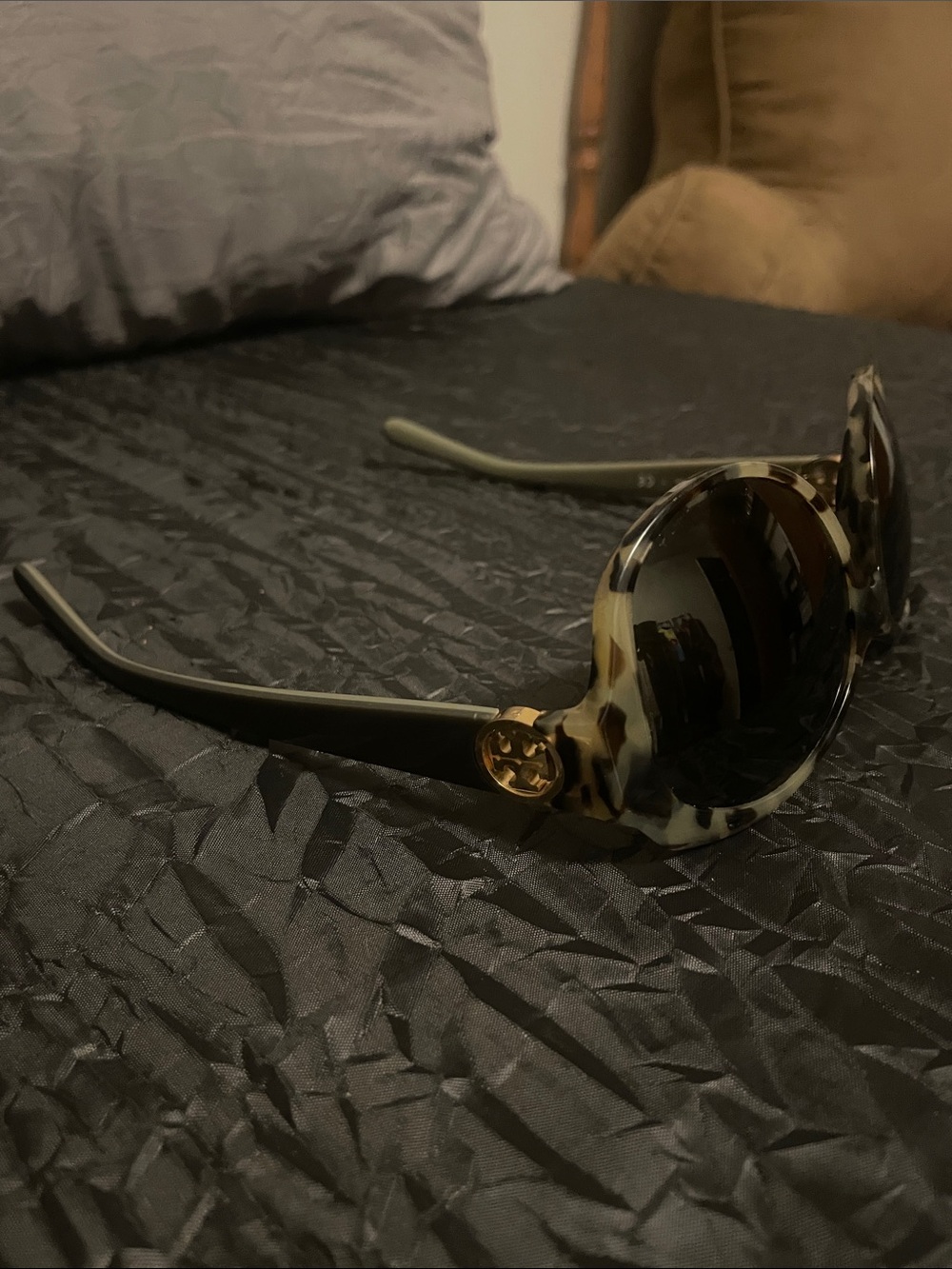 Tortoiseshell Round Sunglasses from Tory Burch - Picture 11 of 17